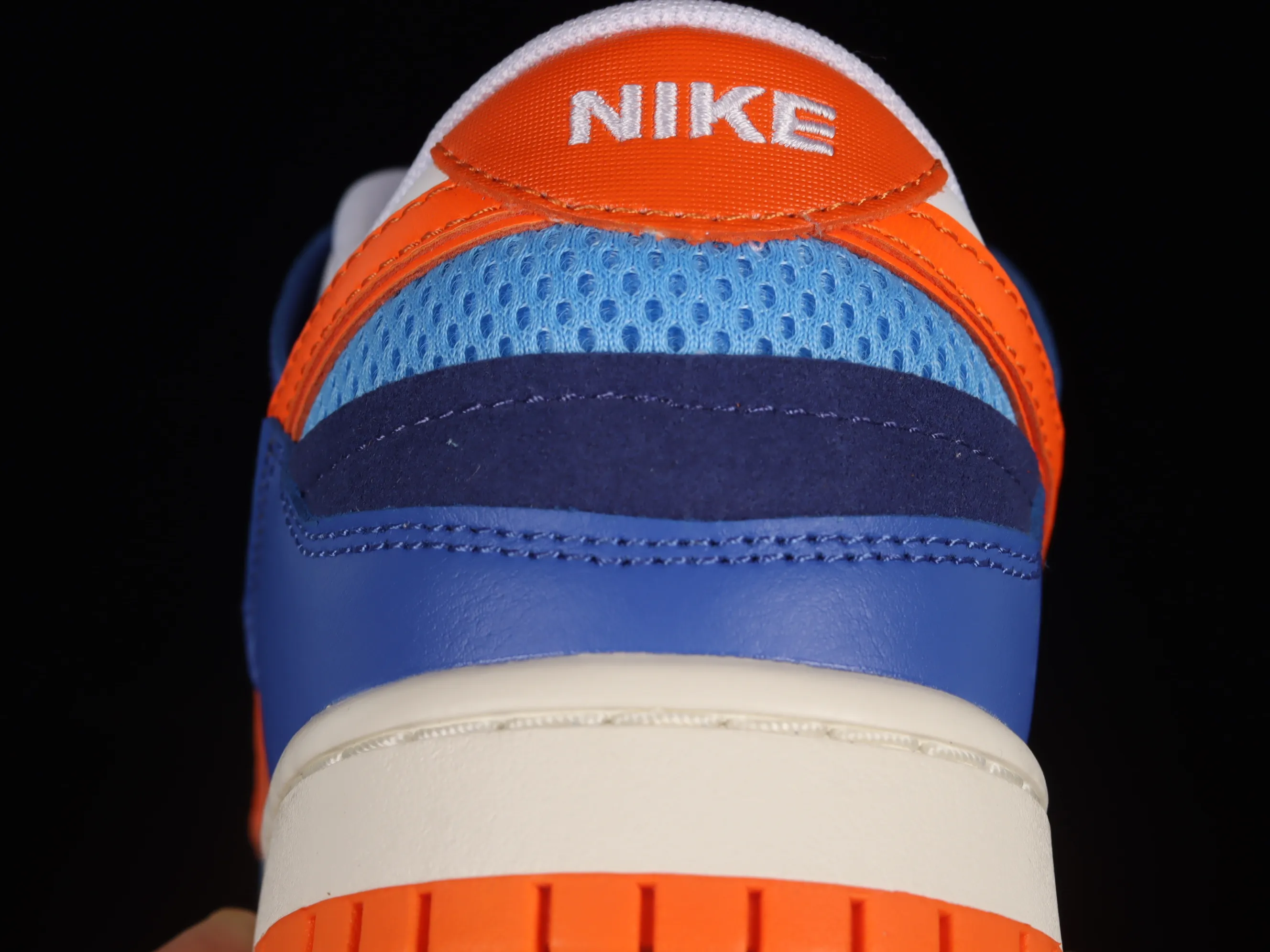 All categories Nk SB Dunk Series Nk SB Dunk Low low-top skate shoes #ZG version Nk Dunk Scrap blue white orange Knicks stitched low-top skate shoes DM0128-100